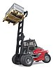 Carrello elevatore Linde HT160D con pallet e 3 gabbie per imballo