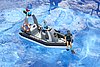 bworld Polizei Schlauchboot mit  Polizist, Taucher und Zubehör