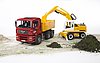 MAN TGA Construction truck with Liebherr Excavator
