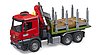 MB Arocs Timber truck with loading crane, grab and 3 trunks