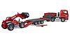 MAN TGA truck with low loader trailer and Manitou telehandler