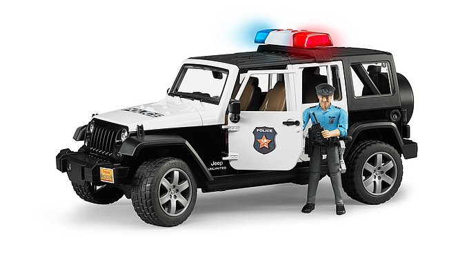 Bruder 2597 Land Rover Defender Station Wagon Polizeifzg.mit Polizist+Ausst. 