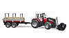 Massey Ferguson + Frontloader and timber trailer