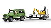 Land Rover Defender Station Wagon e micro escavatore JCB