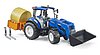 New Holland T5.120 mit Frontlader, Ladekasten, Gabeln und Rundballen