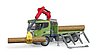 SCANIA R-Serie Holztransport-LKW mit Ladekran, Greifer und 3 Baumstämmen