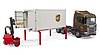 Camion UPS Logistica Scania Super 560R con carrello elevatore