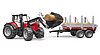 Massey Ferguson + Frontloader and timber trailer