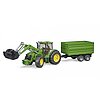 John Deere 7930 with frontloader and trailer