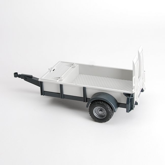 Details about   1/16 Single Axle Trailer By Bruder With Ramps And Tool Box 42924