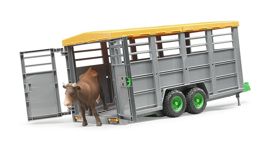 Bruder Landwirtschaft Viehtransportanhänger mit Kuh Modell Fahrzeug Spielzeug 