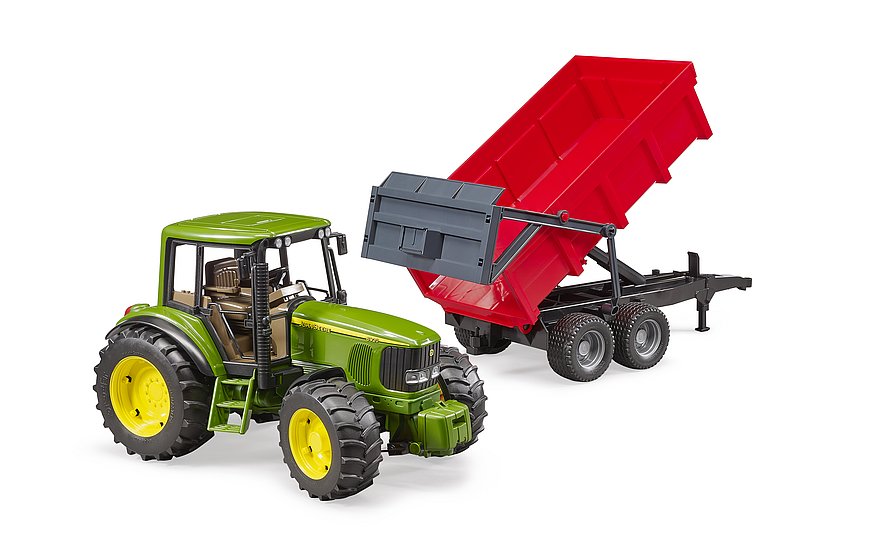02057 BRUDER Spielzeug Traktor John Deere 6920 mit Wannenkippanhänger Anhänger 