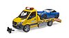 MB Sprinter car transporter with light & sound module and BRUDER roadster