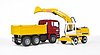 Camion à benne basculante MAN TGA avec pelleteuse Liebherr