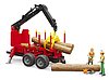 Forestry trailer with loading crane and grab