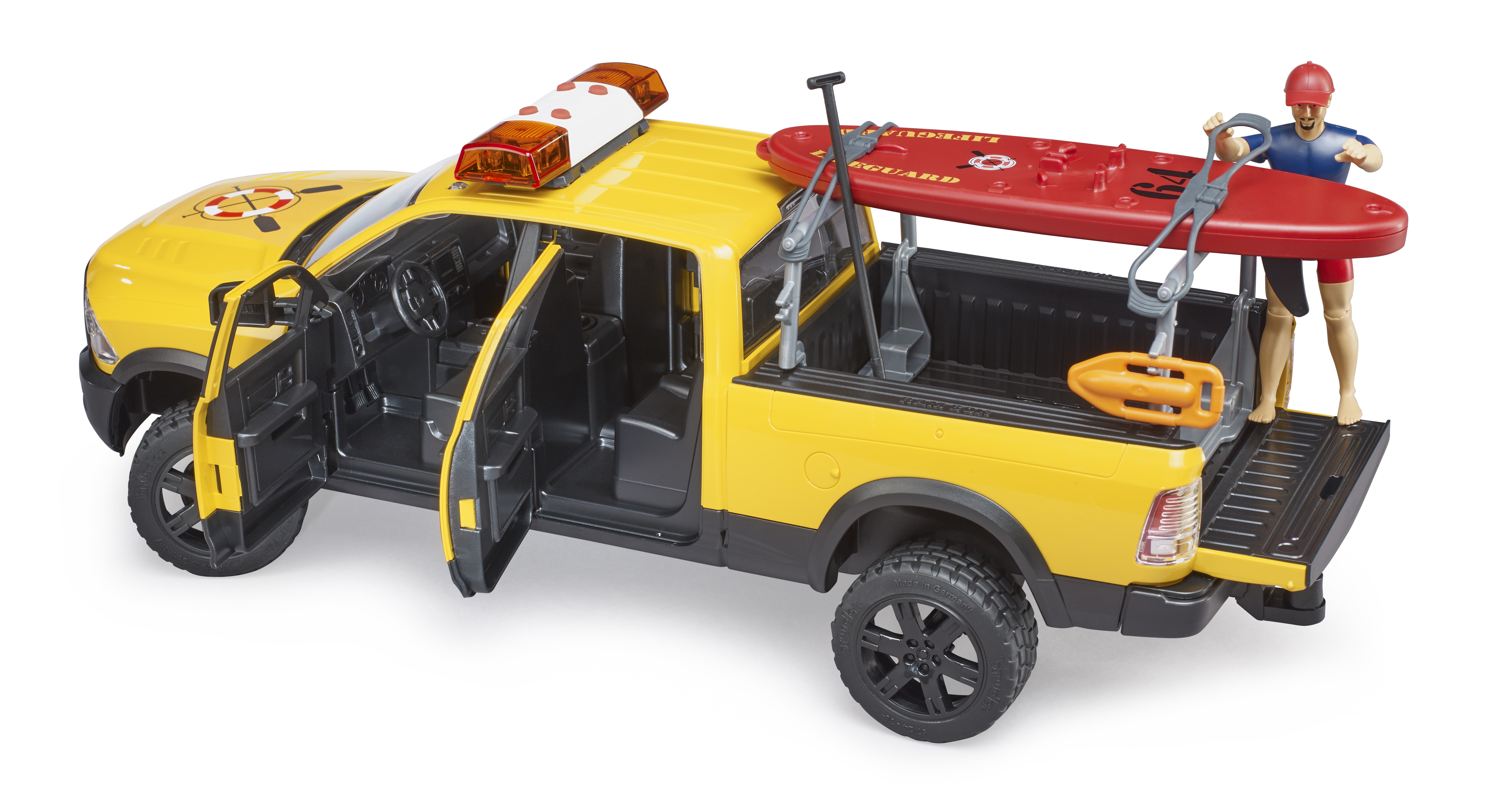 RAM 2500 Power Wagon Life Guard mit Figur, Stand Up Paddle und Light & Sound Modul RAM 2500 Power Wagon Life Guard mit Figur, Stand Up Paddle und Light & Sound Modul