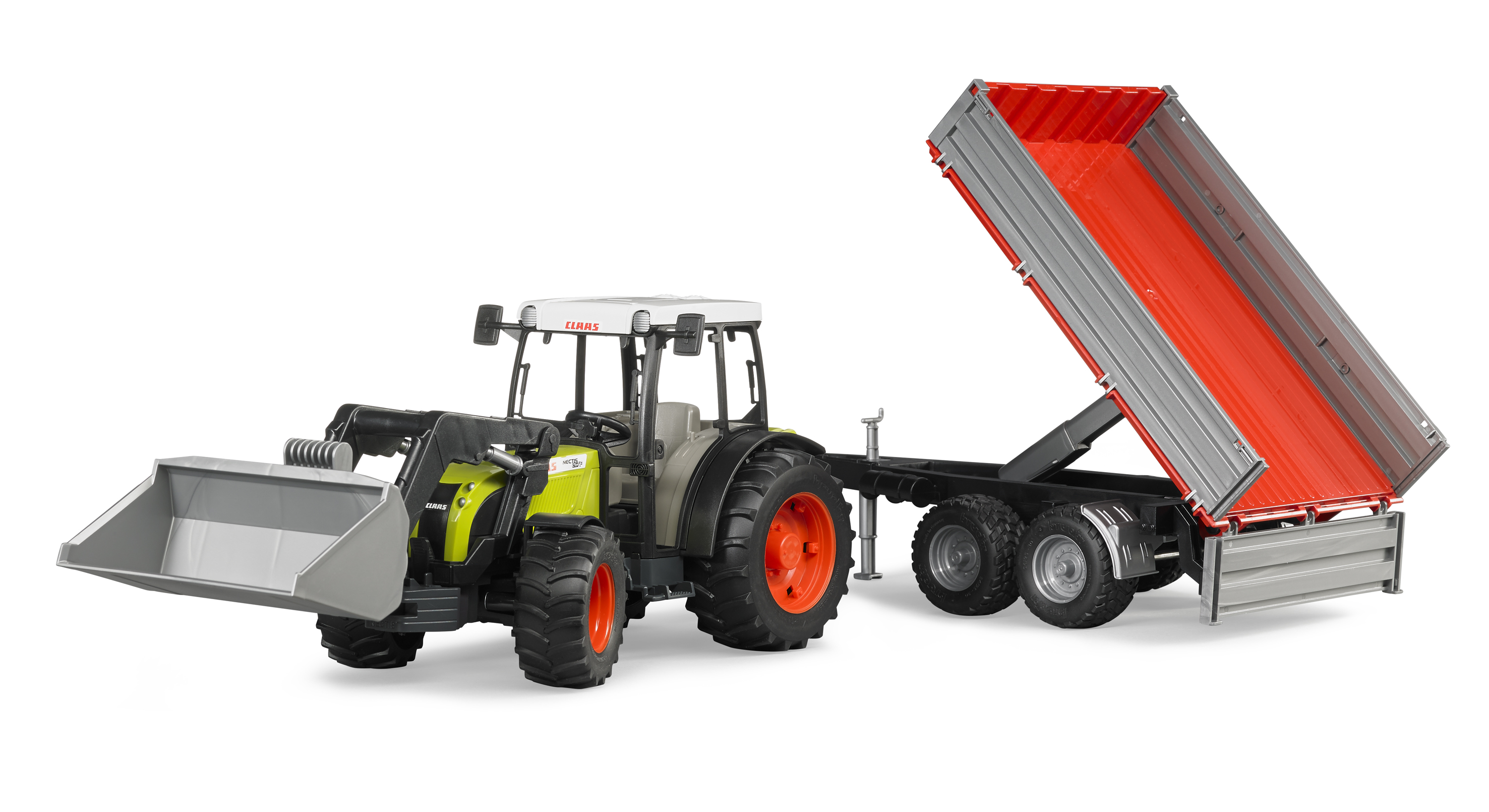 Claas Nectis 267 F con cargador y remolque Claas Nectis 267 F con cargador y remolque