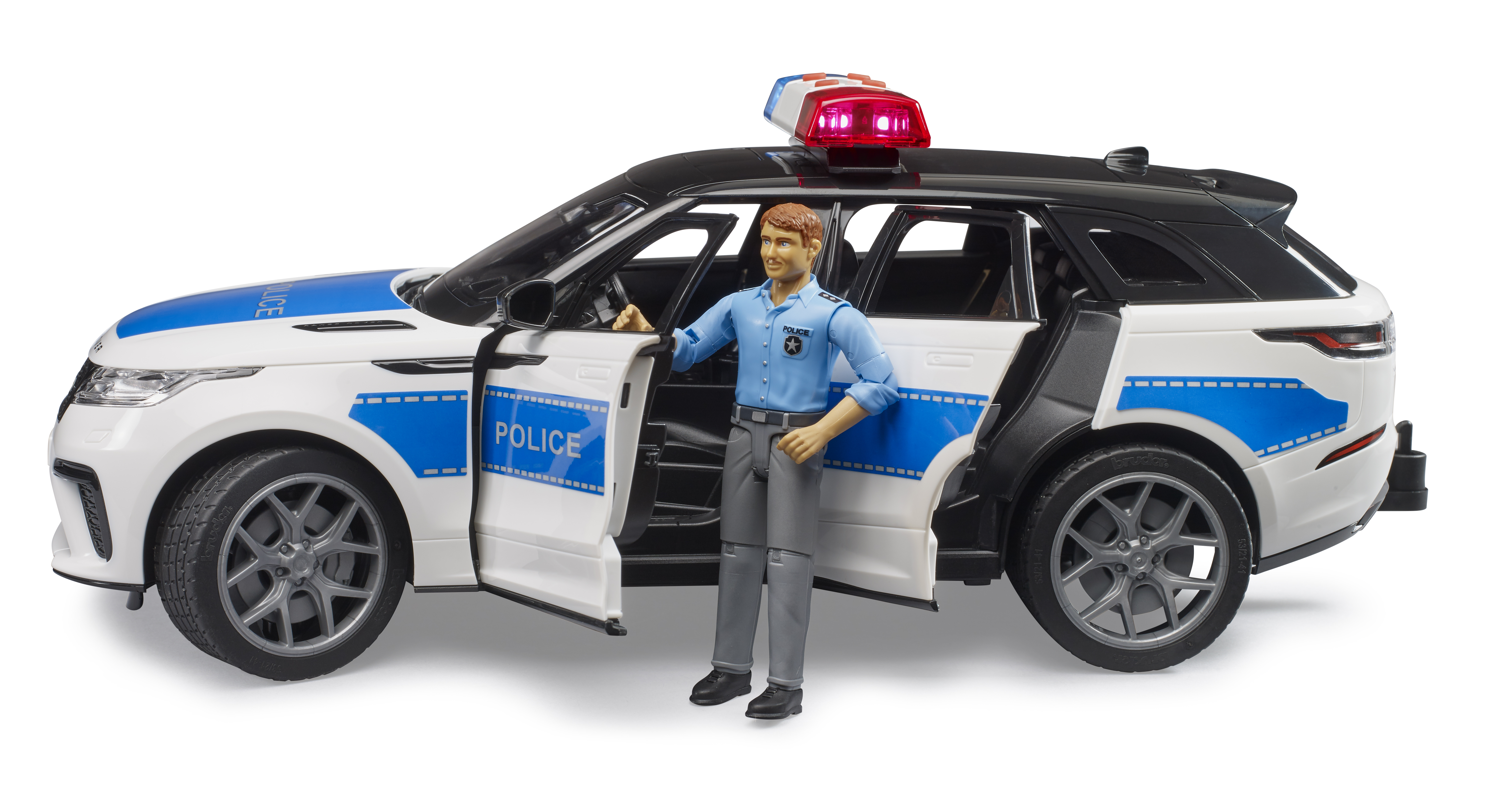 Range Rover Velar Polizeifahrzeug mit Polizist Range Rover Velar Polizeifahrzeug mit Polizist