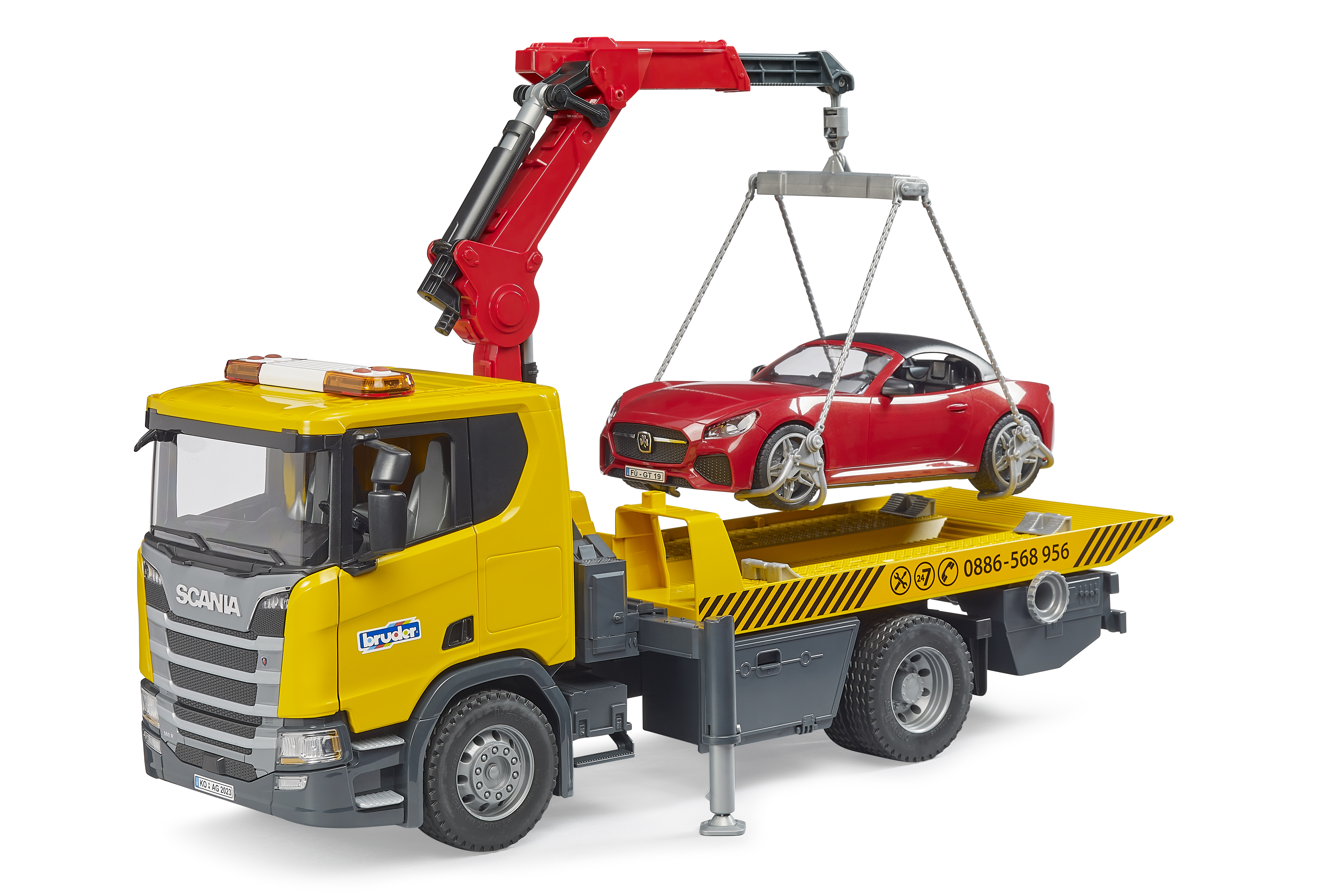 Scania Super 560R Abschlepp-LKW mit Light & Sound Modul und BRUDER Roadster