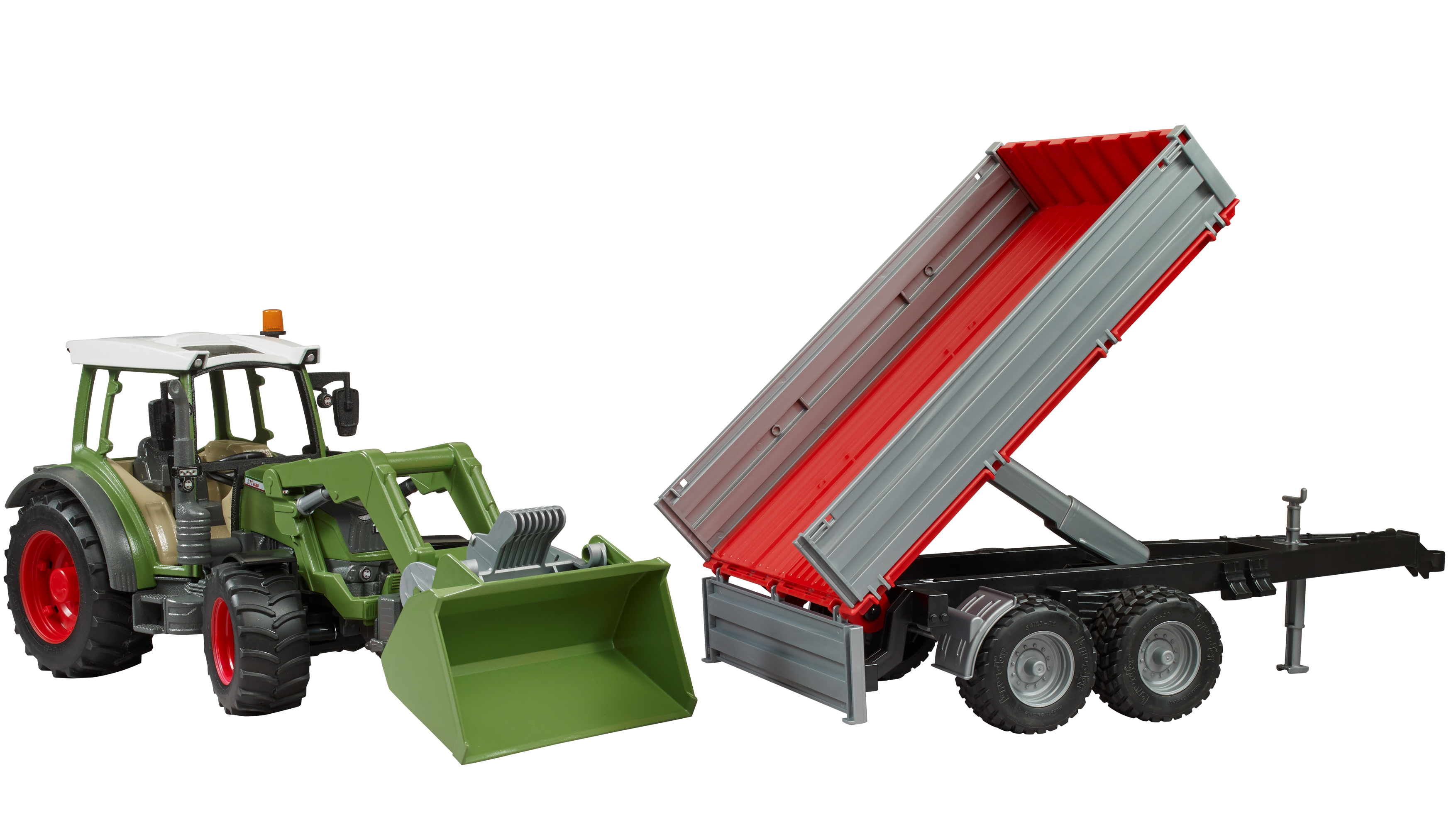 Fendt Vario 211 con cargador y remolque