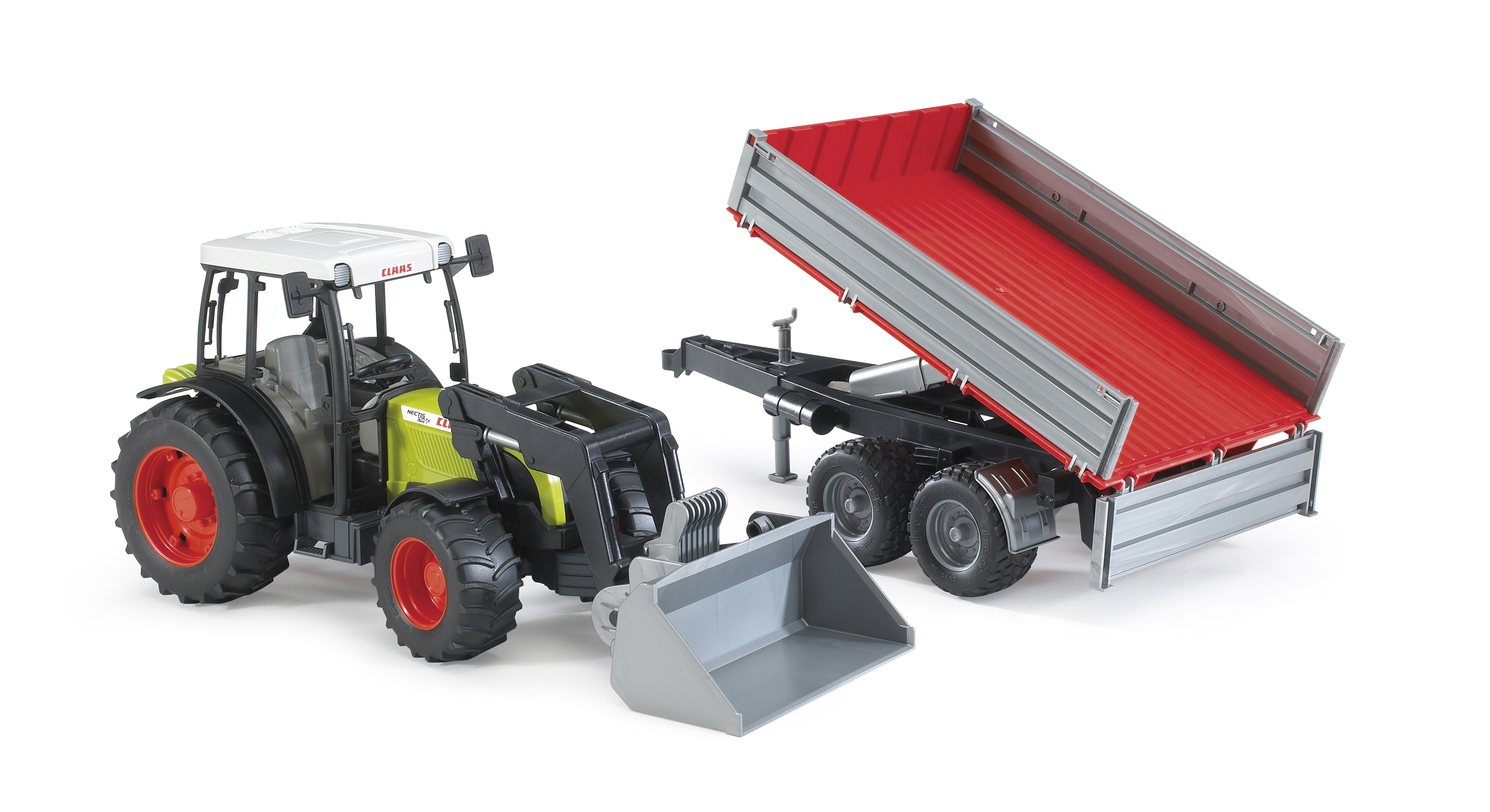 Claas Nectis 267 F con cargador y remolque Claas Nectis 267 F con cargador y remolque