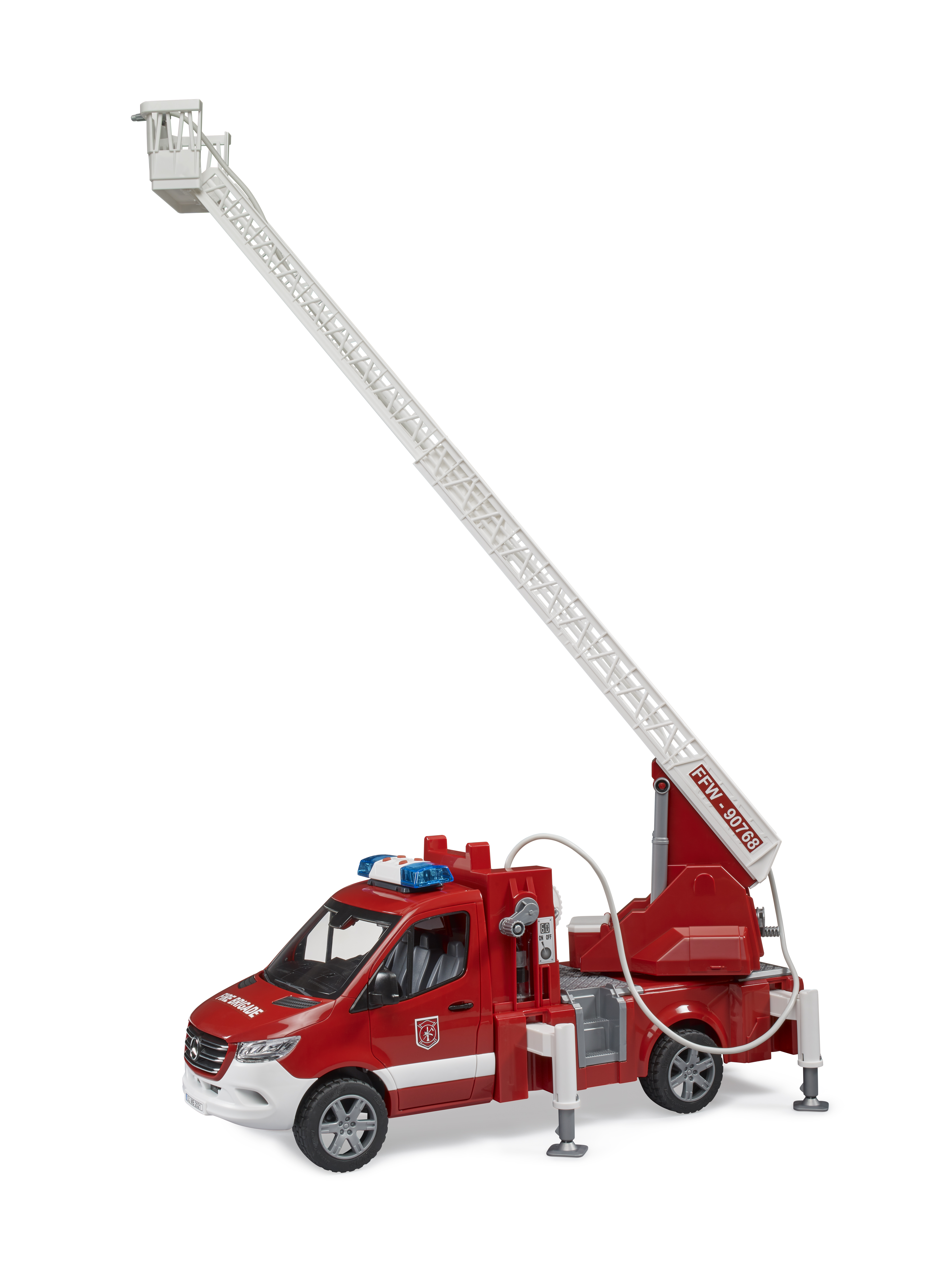 Vehículo de bomberos MB Sprinter con bomba de escalera giratoria y módulo de luces y sonido Vehículo de bomberos MB Sprinter con bomba de escalera giratoria y módulo de luces y sonido
