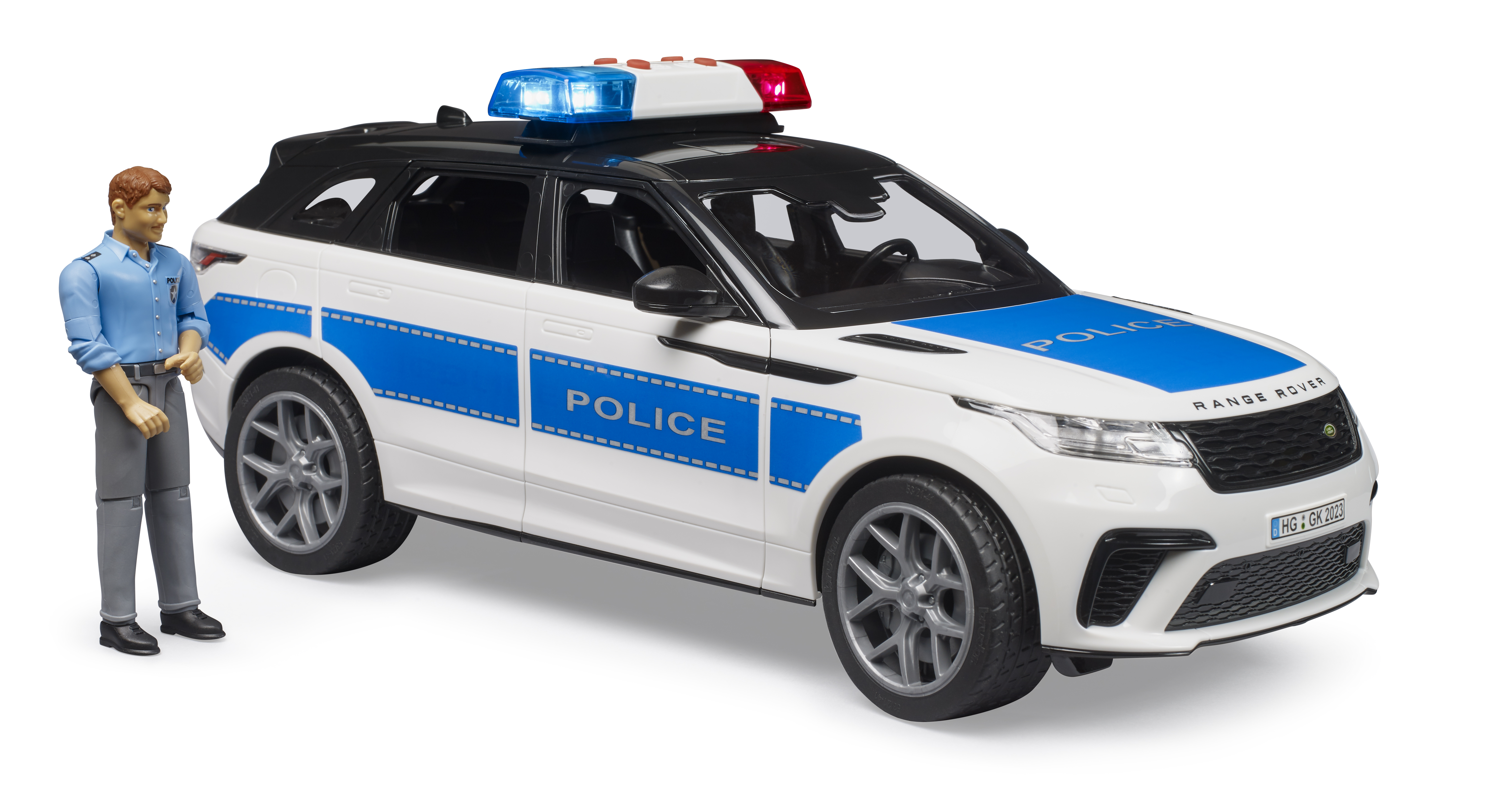 Range Rover Velar Polizeifahrzeug mit Polizist Range Rover Velar Polizeifahrzeug mit Polizist