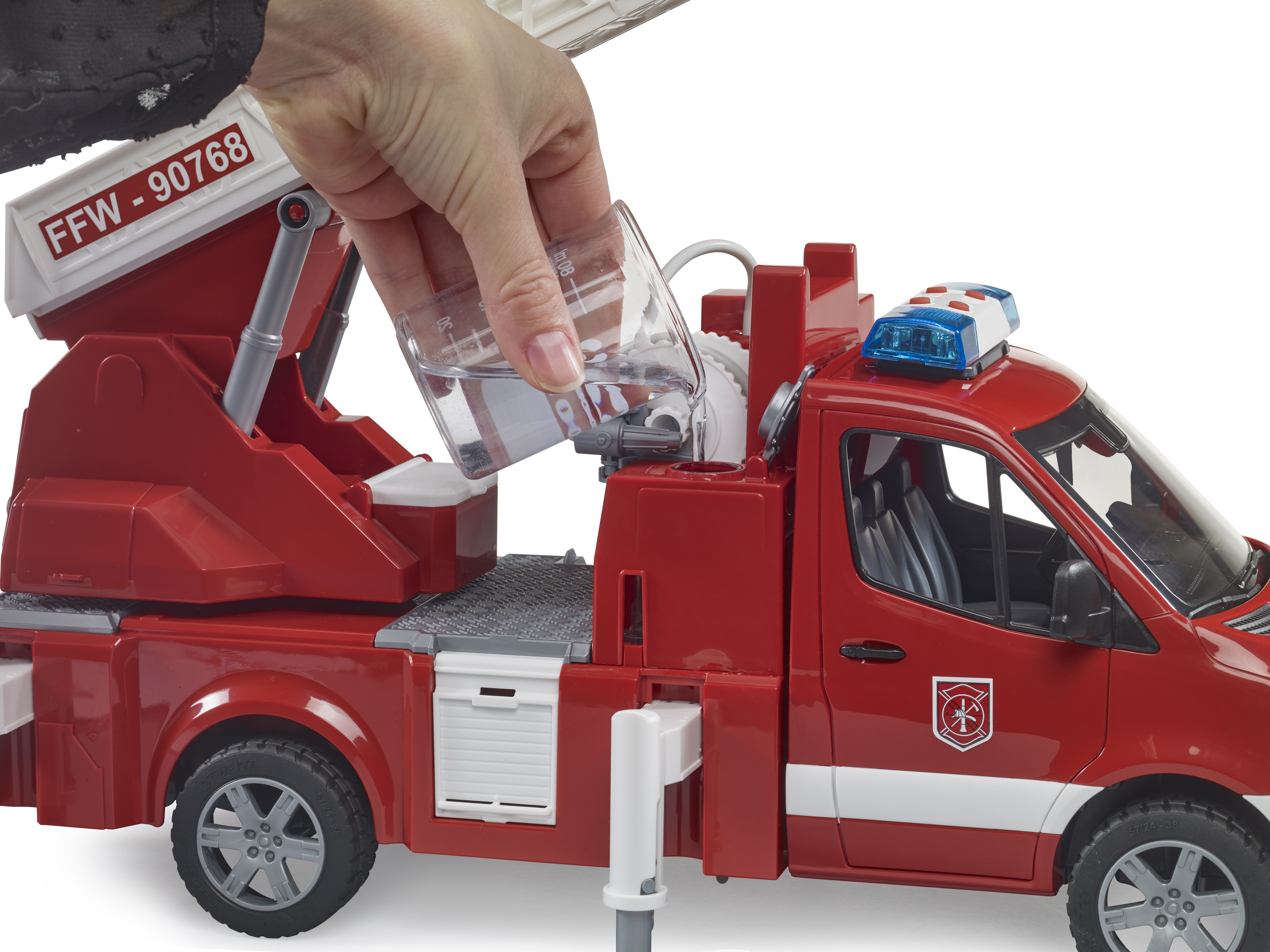 Vehículo de bomberos MB Sprinter con bomba de escalera giratoria y módulo de luces y sonido Vehículo de bomberos MB Sprinter con bomba de escalera giratoria y módulo de luces y sonido