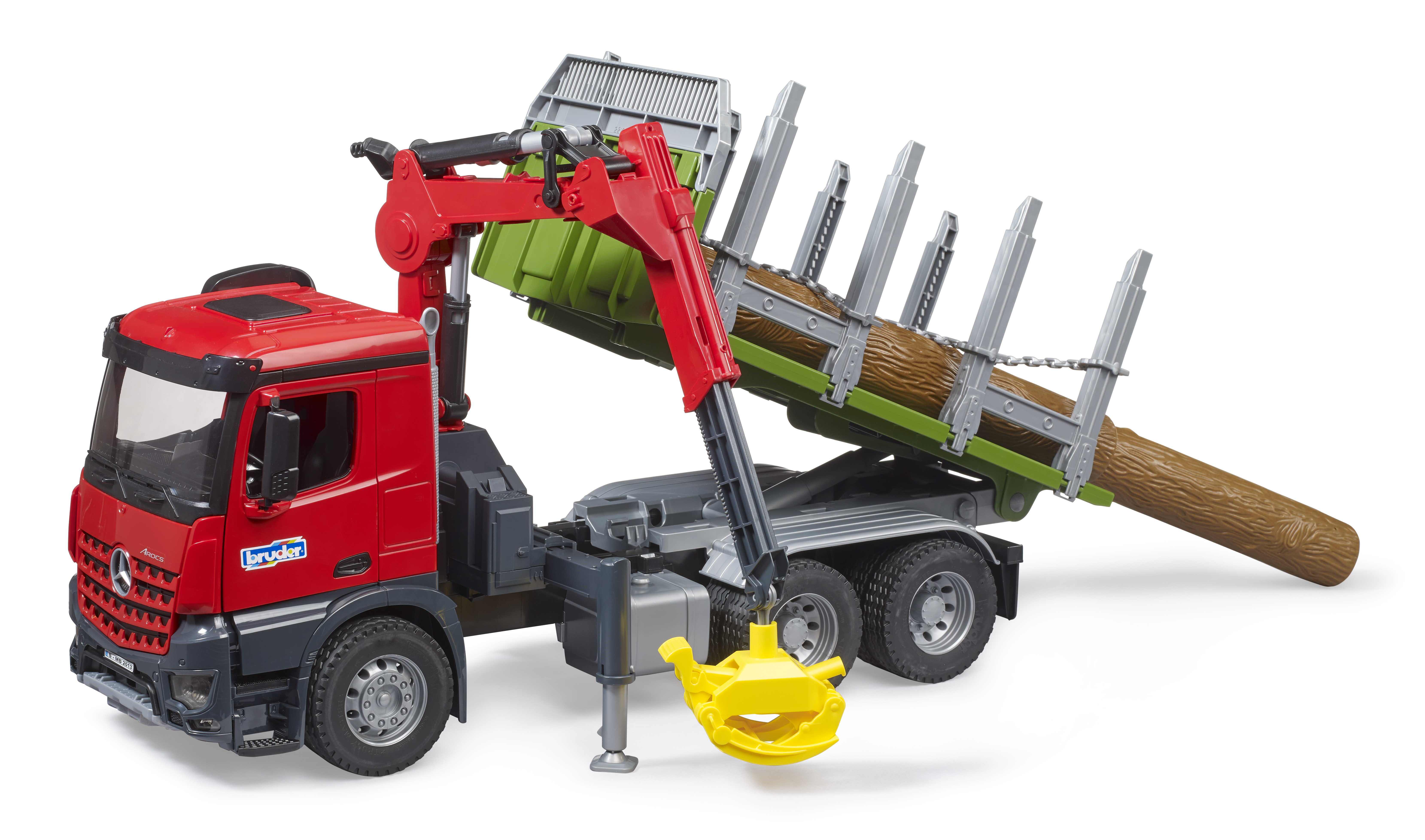 MB Arocs Holztransport LKW mit Ladekran, Greifer und 3 Baumstämmen MB Arocs Holztransport LKW mit Ladekran, Greifer und 3 Baumstämmen