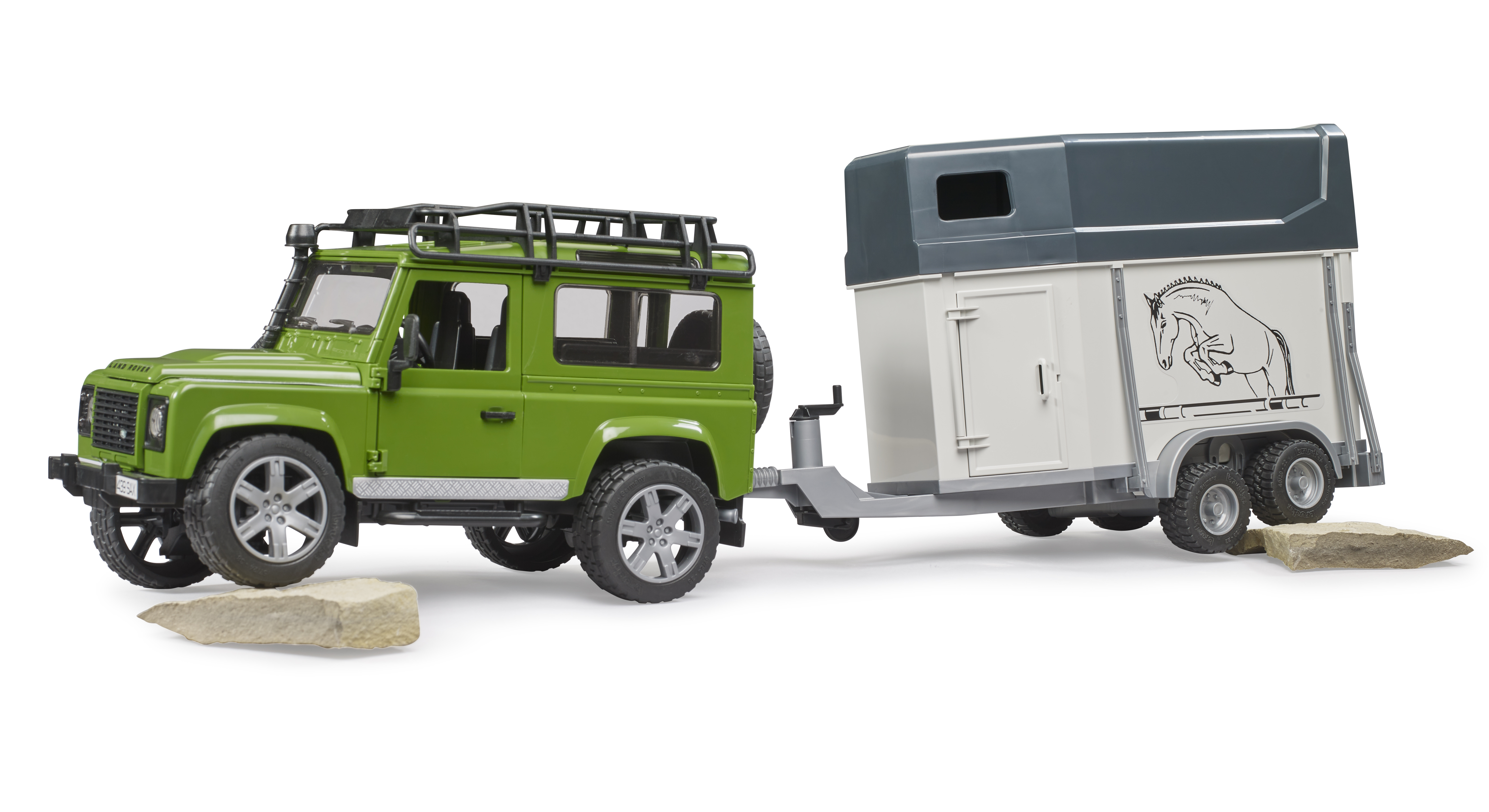Land Rover Defender mit Pferdeanhänger inkl. 1 Pferd Land Rover Defender mit Pferdeanhänger inkl. 1 Pferd