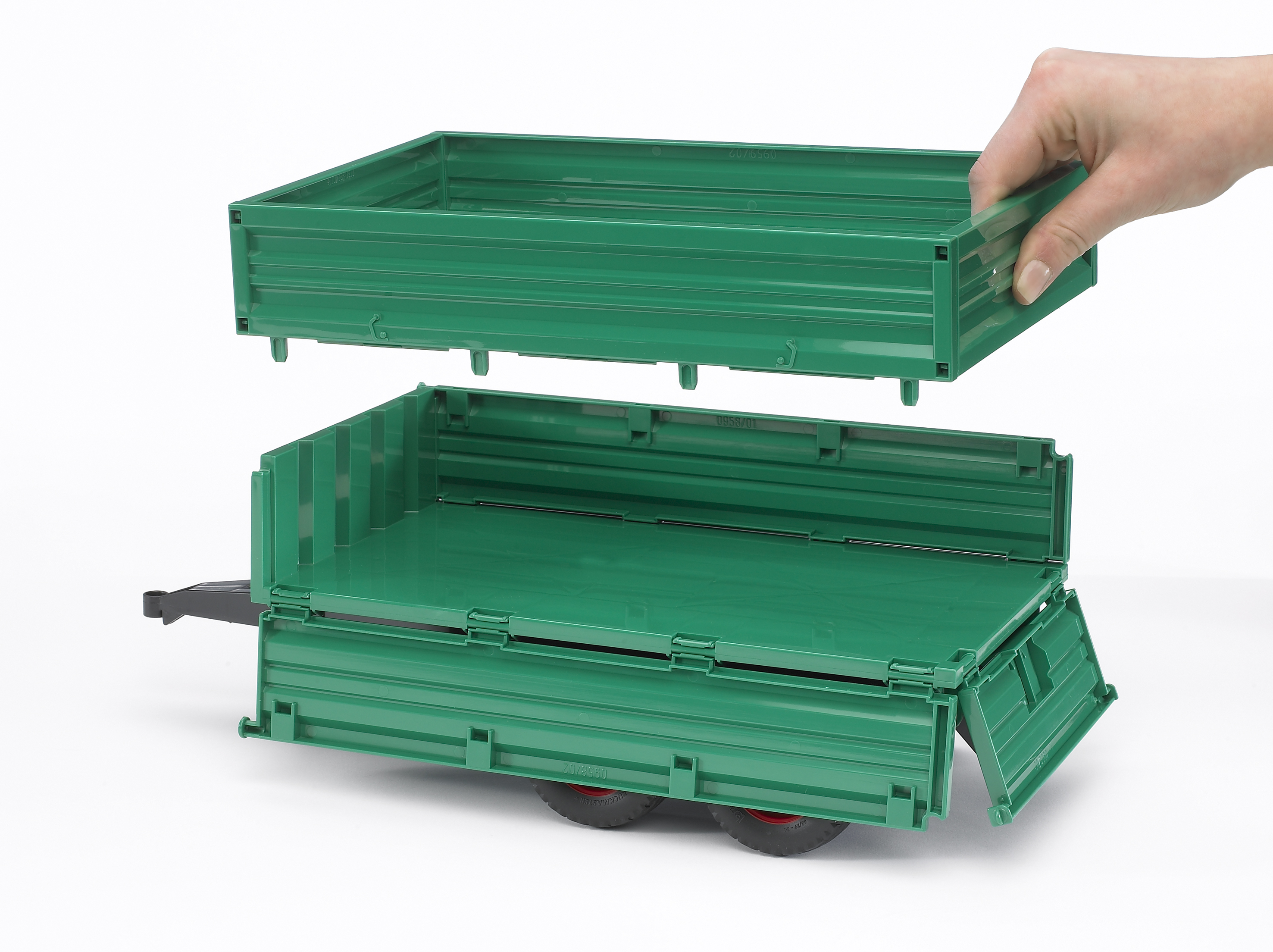 Remolque de eje tándem con caja de carga desmontable