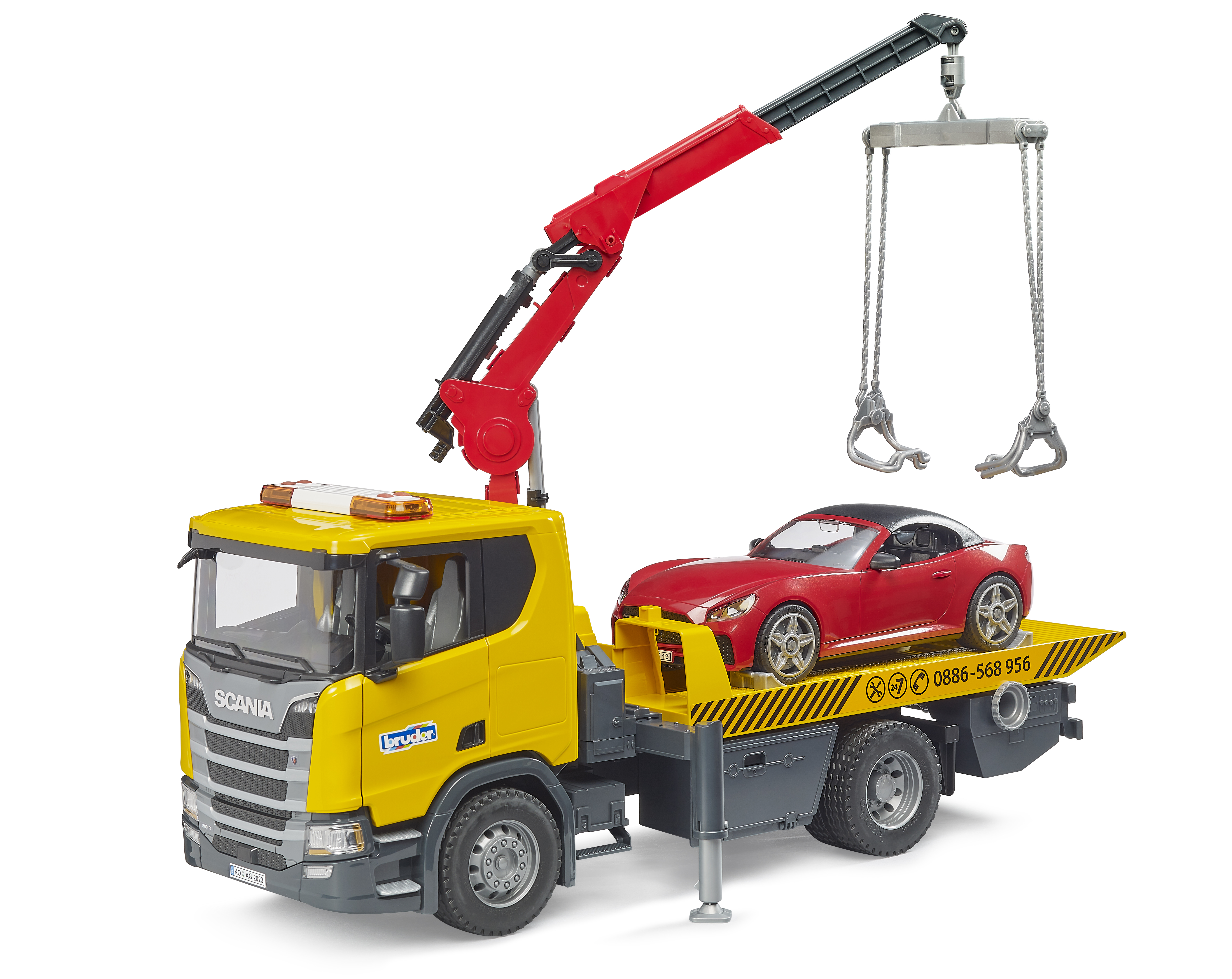 Scania Super 560R Abschlepp-LKW mit Light & Sound Modul und BRUDER Roadster