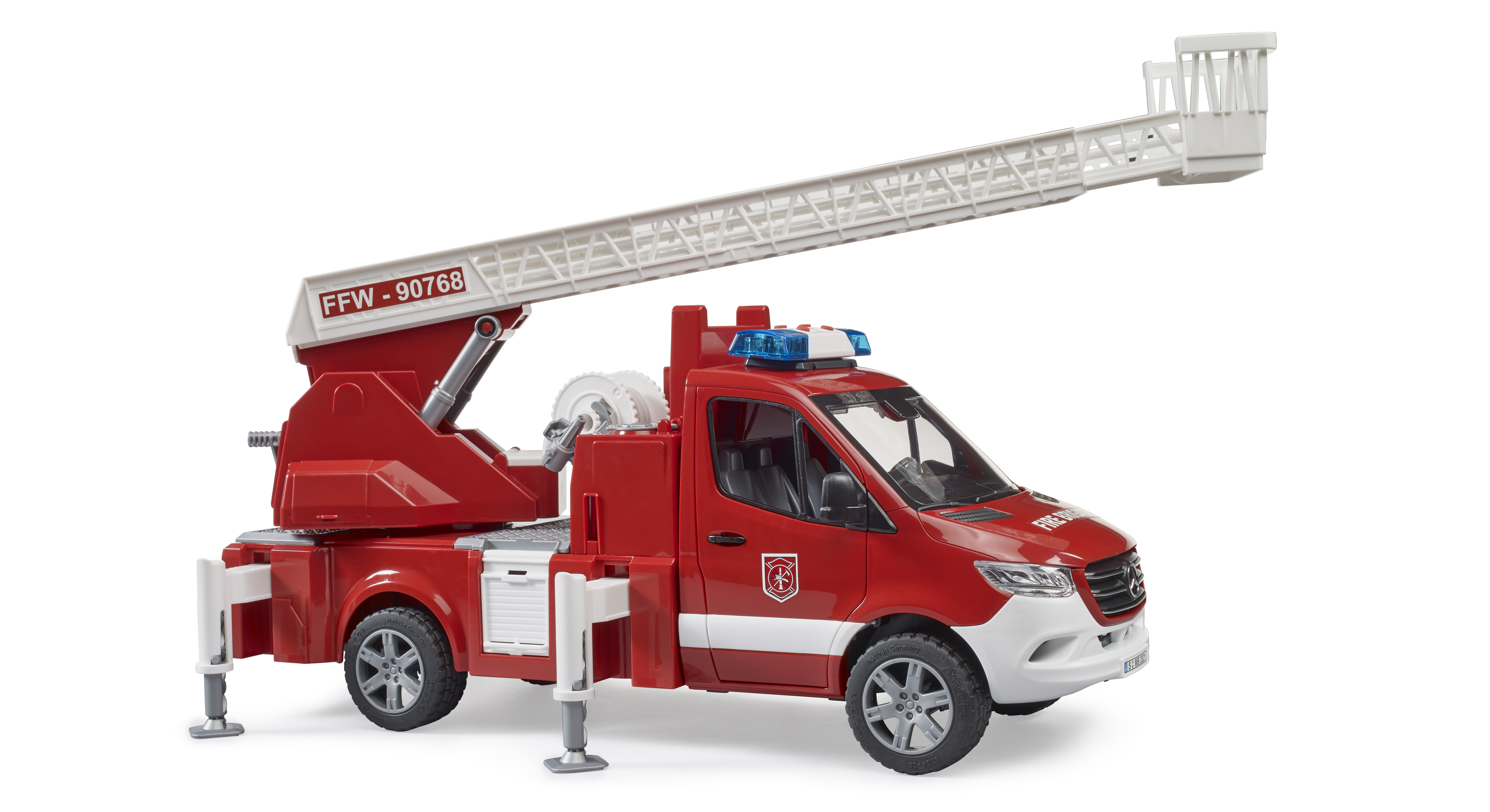 Vehículo de bomberos MB Sprinter con bomba de escalera giratoria y módulo de luces y sonido Vehículo de bomberos MB Sprinter con bomba de escalera giratoria y módulo de luces y sonido
