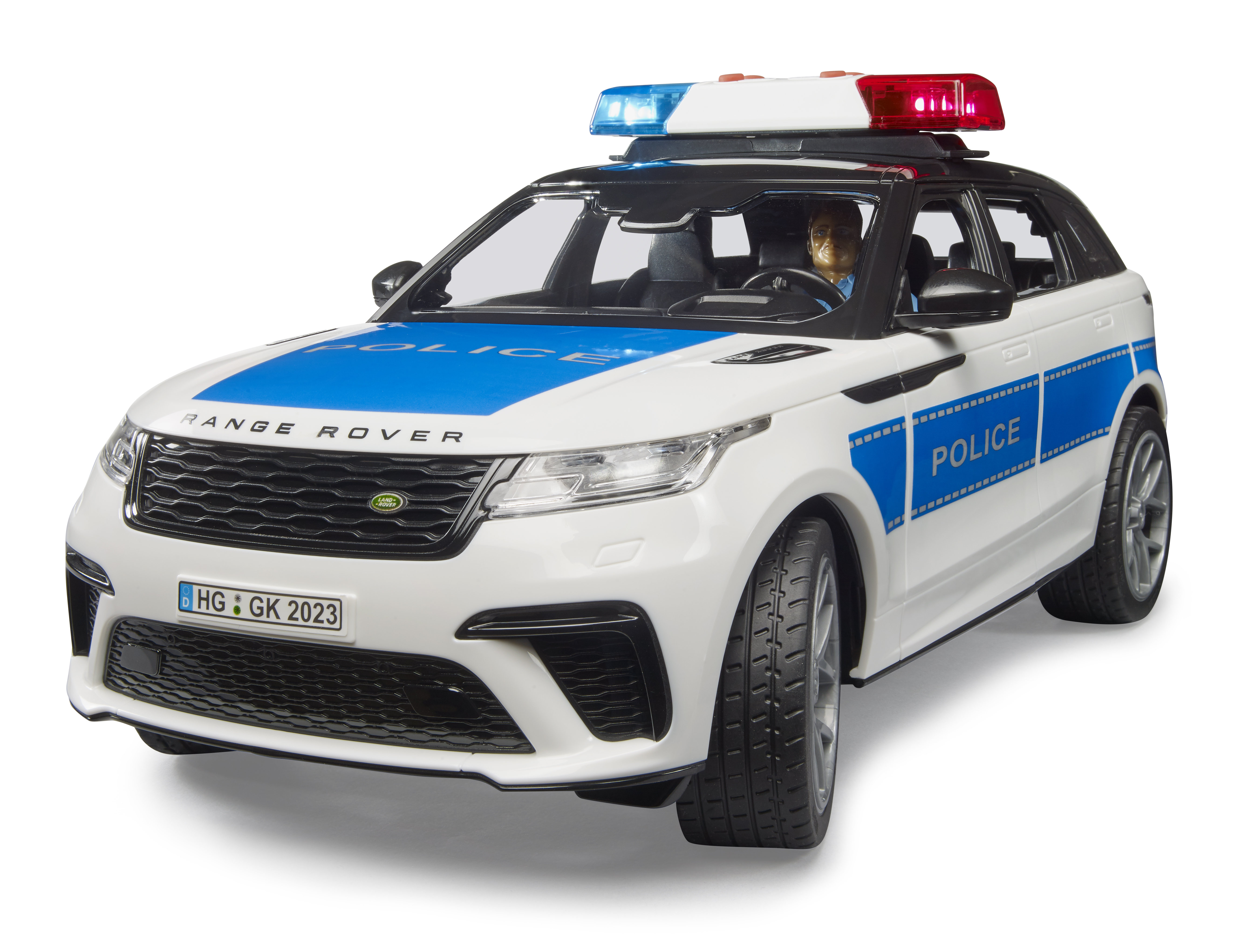 Range Rover Velar Polizeifahrzeug mit Polizist Range Rover Velar Polizeifahrzeug mit Polizist