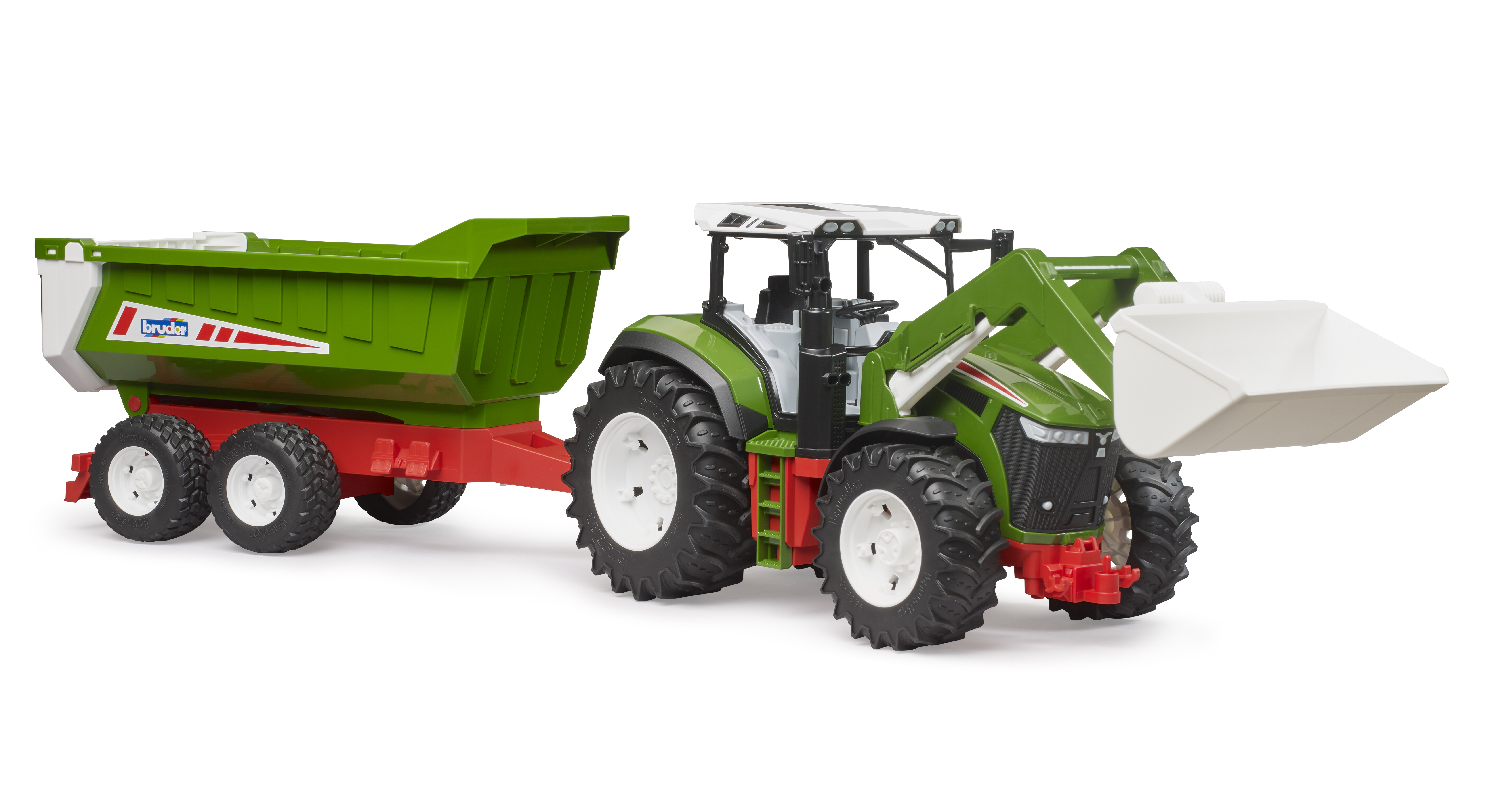 Trattore Roadmax con caricatore frontale e rimorchio ribaltabile