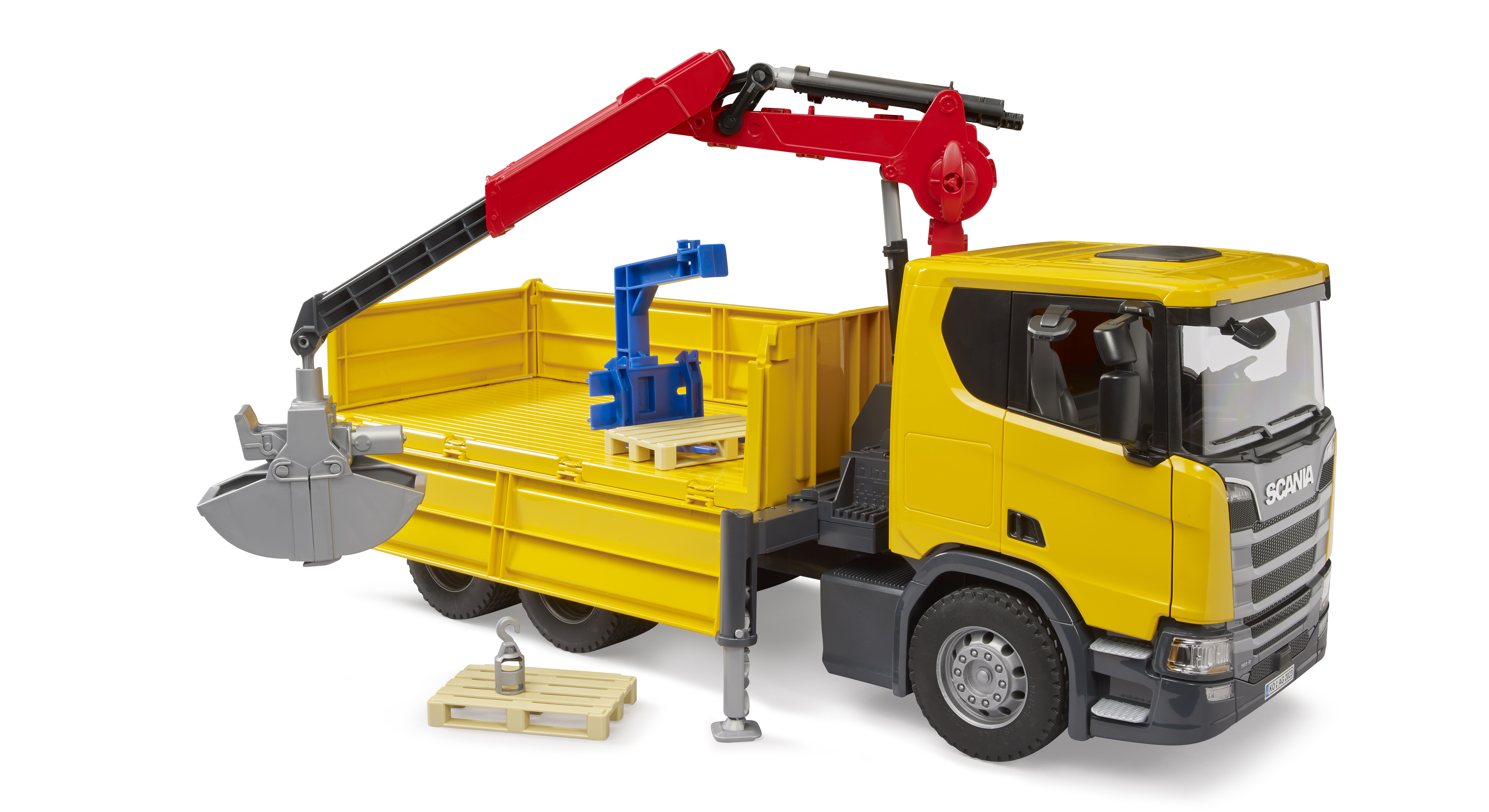 Camion da cantiere Scania Super 560R  con gru e 2 pallet