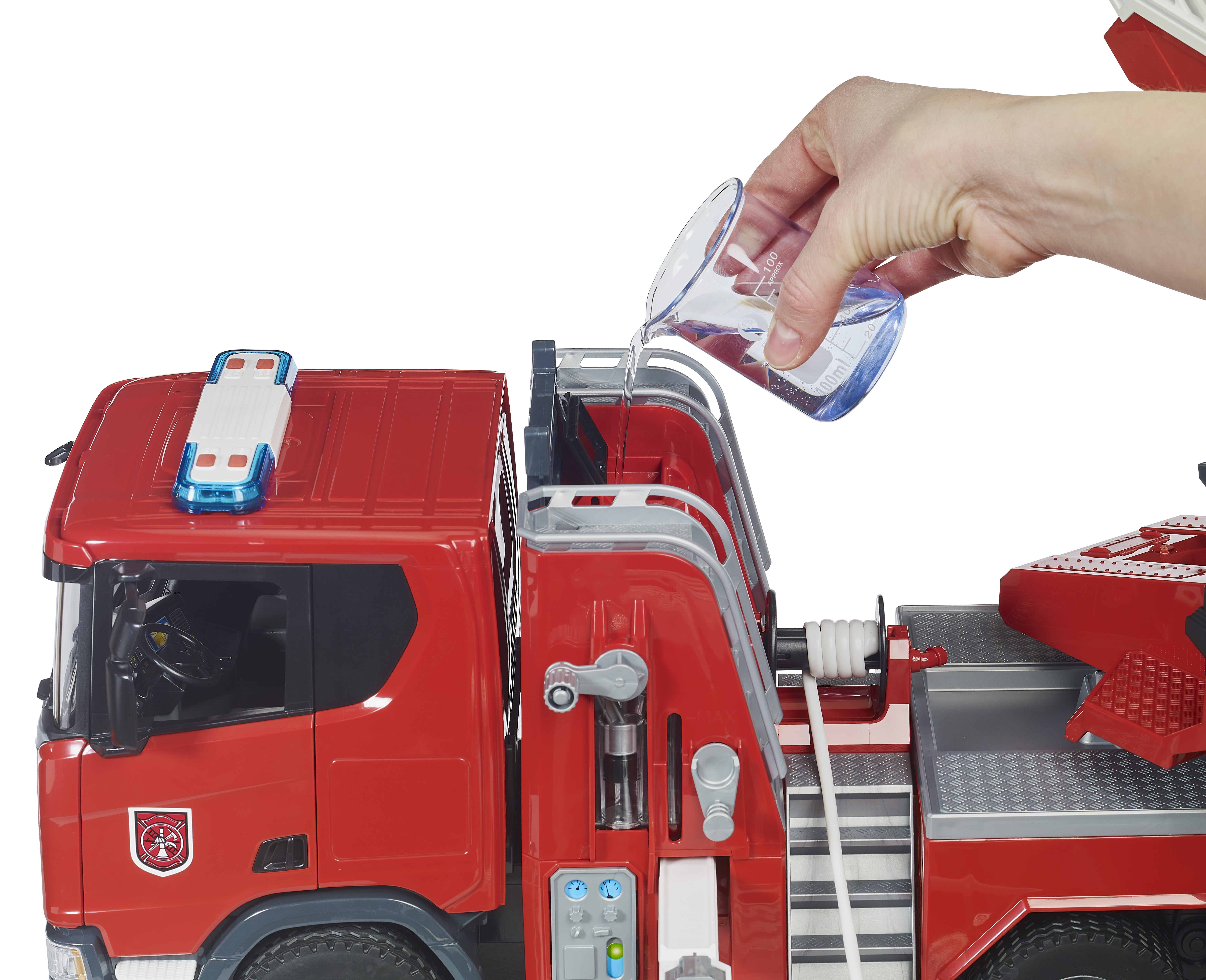 Scania Super 560R Fire engine with ladder, waterpump and Light & Sound Module