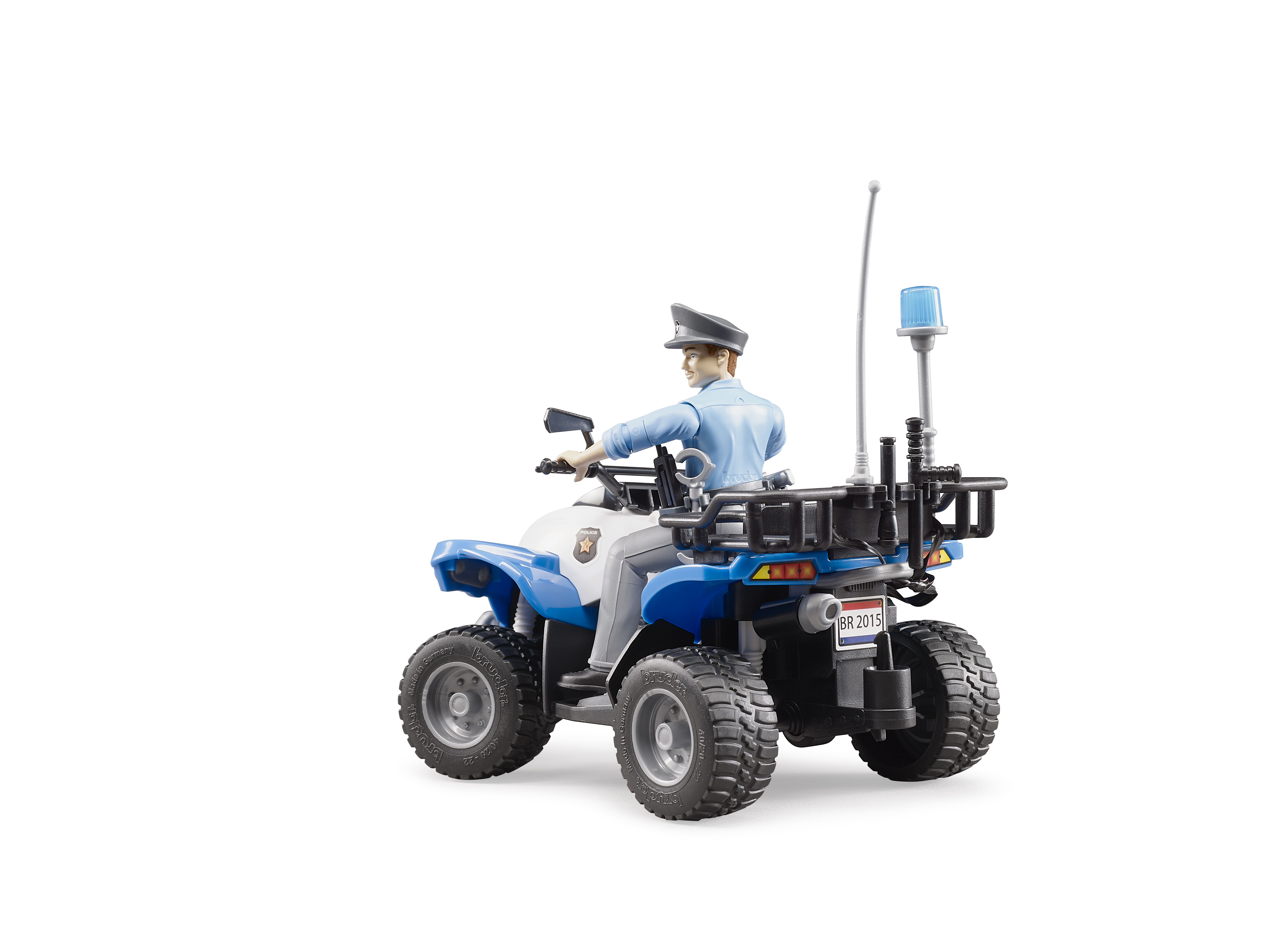 Polizei-Quad mit Polizist und Ausstattung