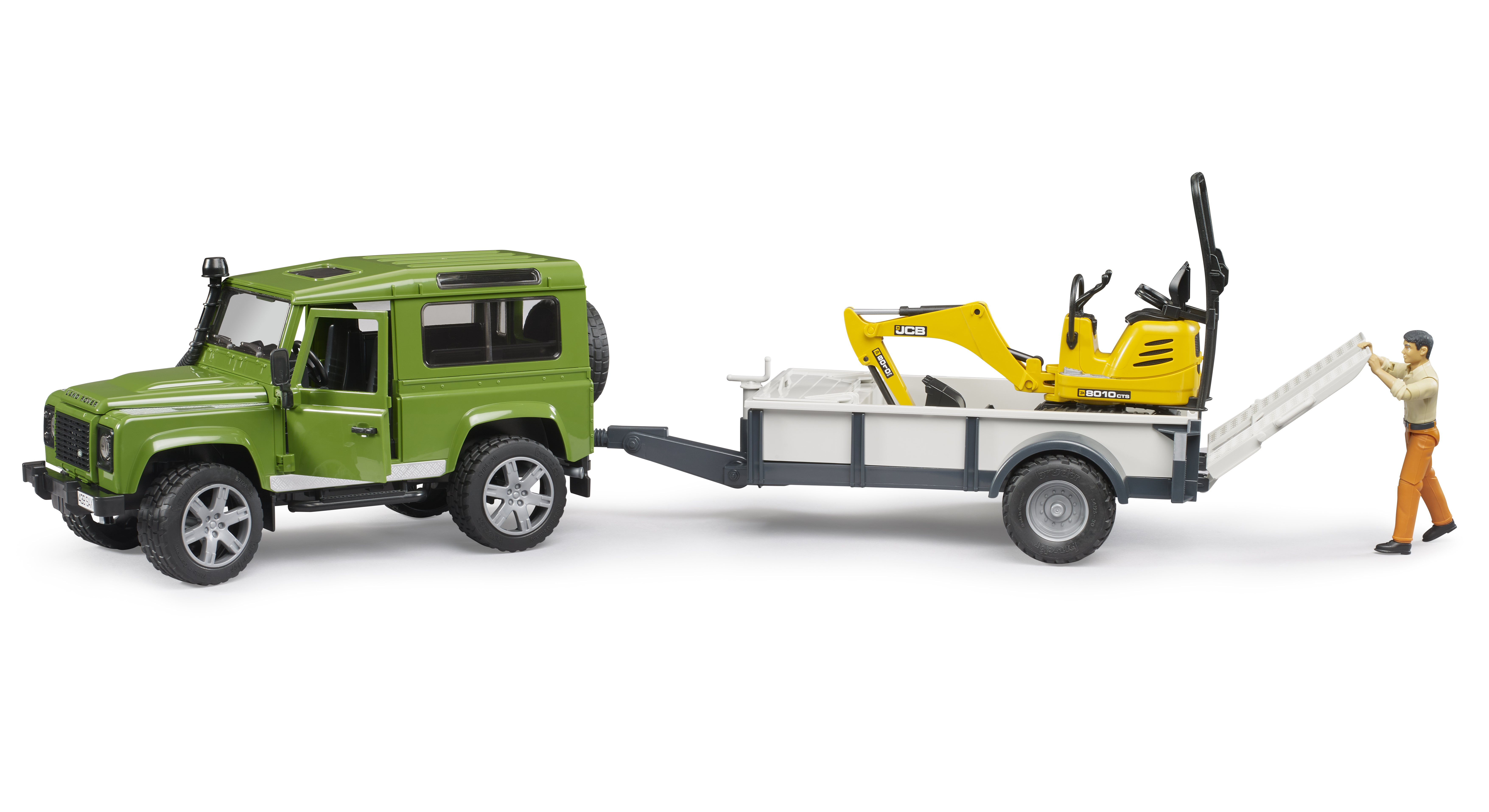 Land Rover Defender Station Wagon e micro escavatore JCB Land Rover Defender Station Wagon e micro escavatore JCB