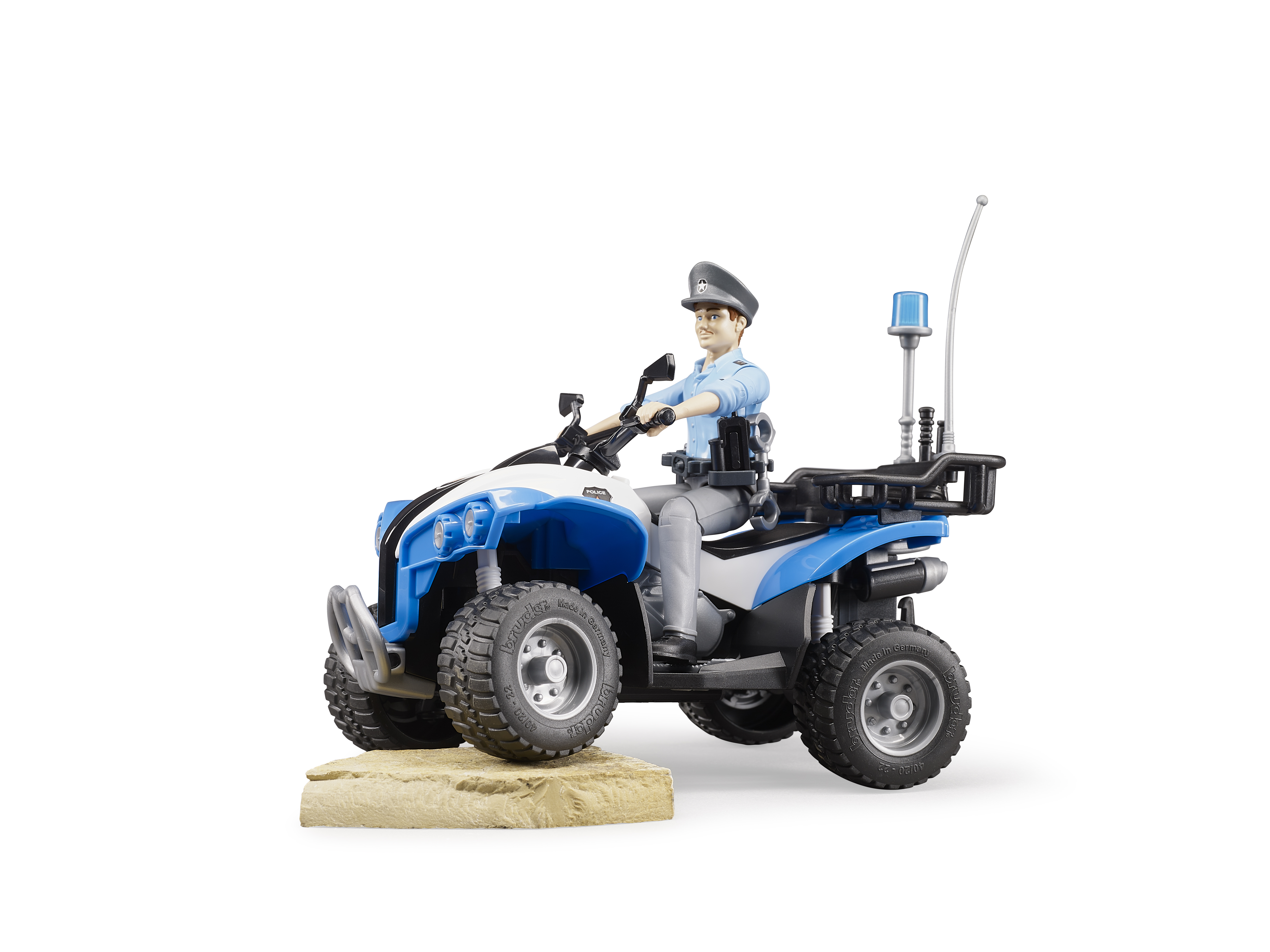 Polizei-Quad mit Polizist und Ausstattung