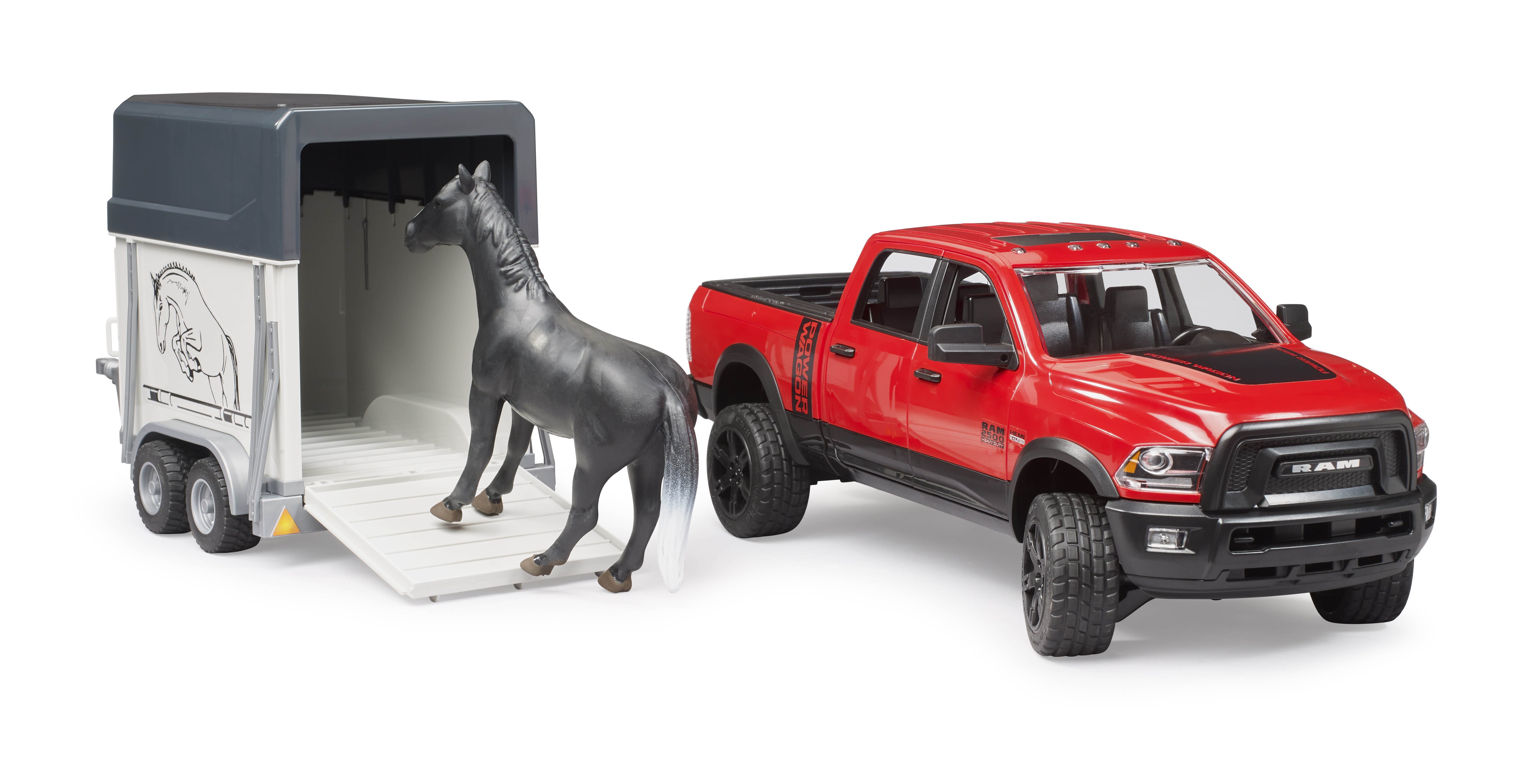 RAM 2500 Power Wagon mit Pferdeanhänger und Pferd RAM 2500 Power Wagon mit Pferdeanhänger und Pferd