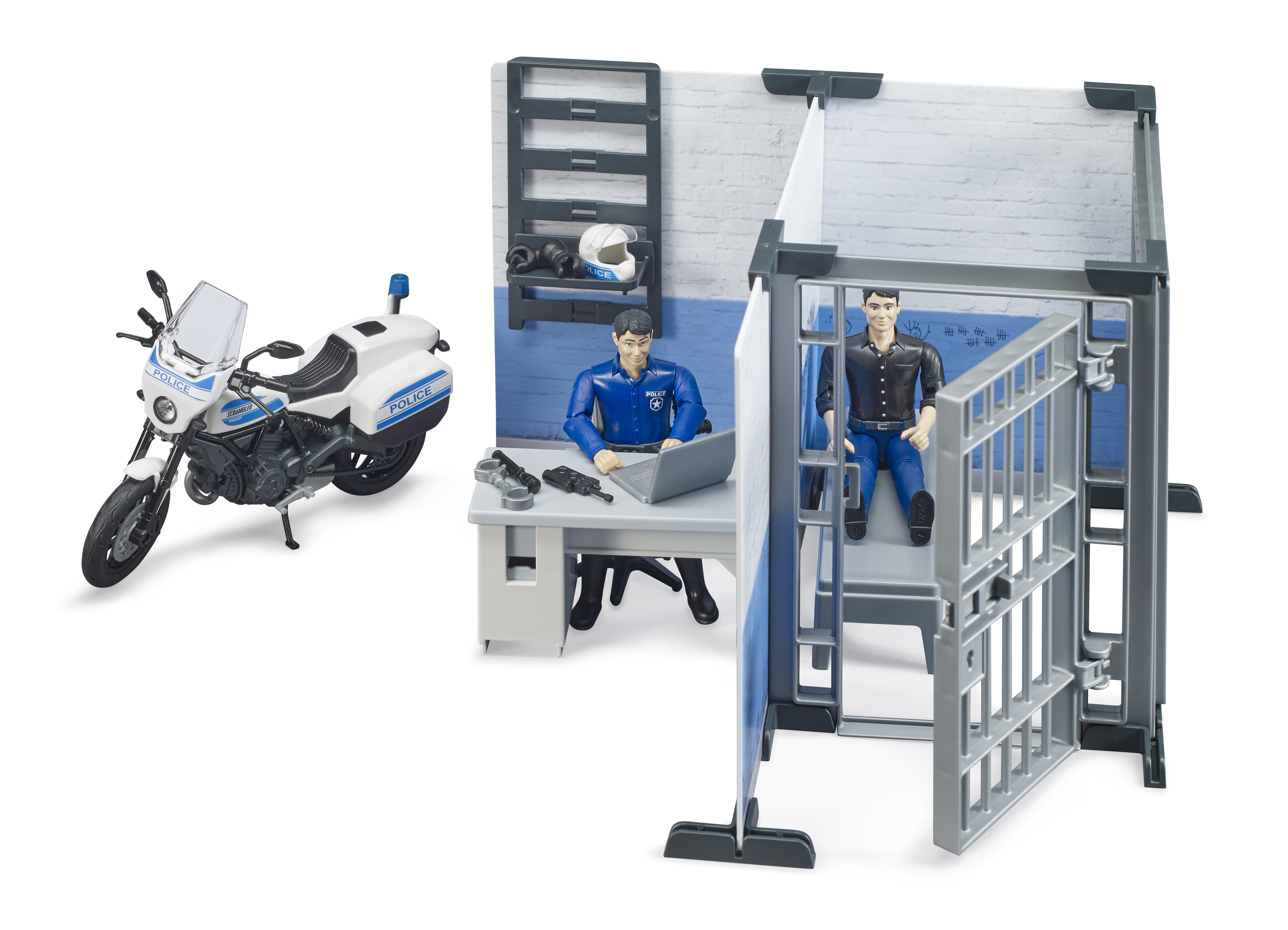 bworld Polizeistation mit Polizeimotorrad bworld Polizeistation mit Polizeimotorrad