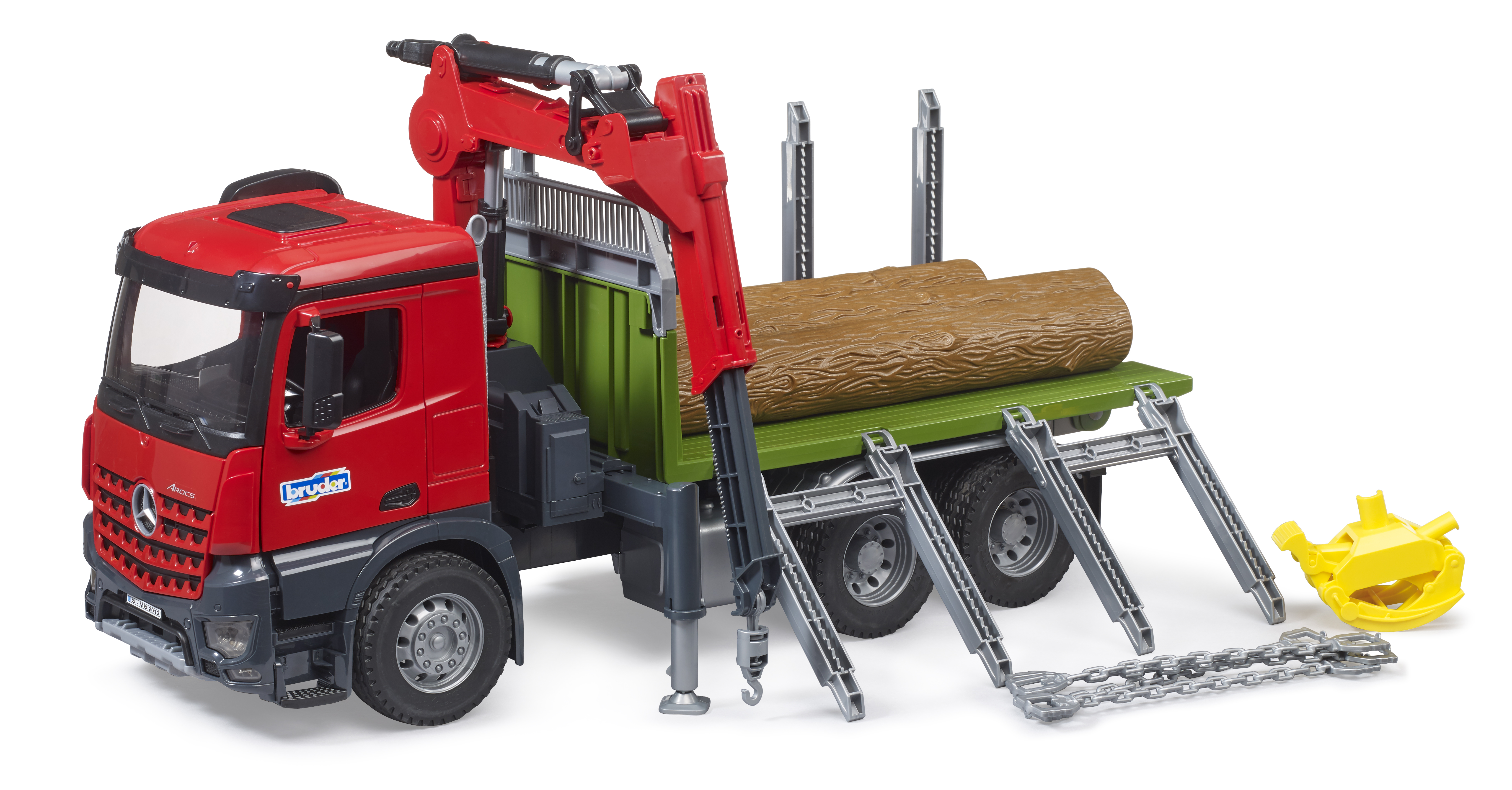MB Arocs Holztransport LKW mit Ladekran, Greifer und 3 Baumstämmen MB Arocs Holztransport LKW mit Ladekran, Greifer und 3 Baumstämmen