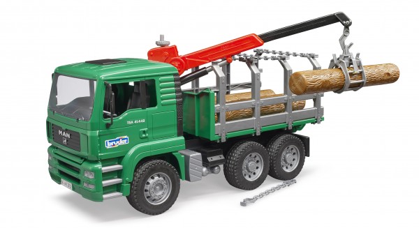 Camion de transport de bois MAN avec grue de chargement