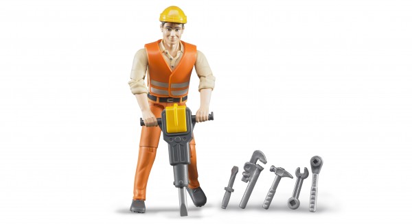 Construction worker with accessories