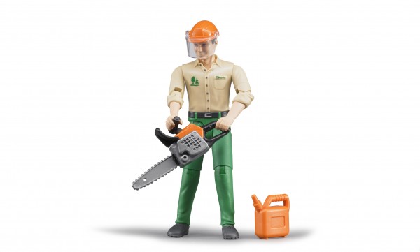 Forestry worker with accessories