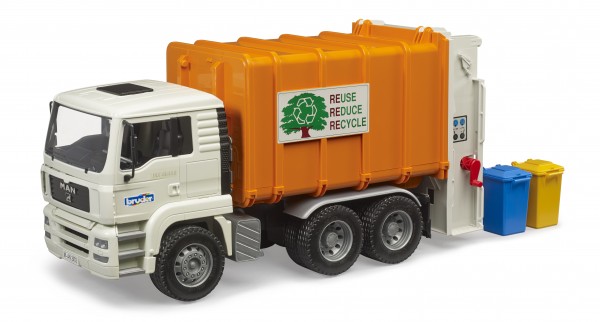 Camion poubelle Bruder Man tgs orange