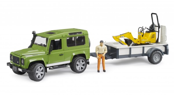 Land Rover Defender Station Wagon e micro escavatore JCB