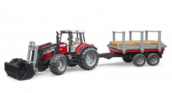 Massey Ferguson 7480 con cargador frontal, remolqu