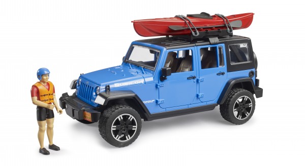 Jeep Wrangler Rubicon Unlimited with kayak and kayaker